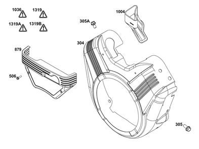 Blower Housing Group Diagram and Parts List for 295347-1275-G1  Briggs and Stratton Engine